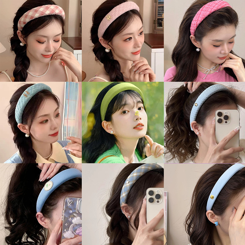 2025 nueva diadema de cabeza alta para mujer, lujo ligero, tarjeta de alta calidad, diadema de salida diaria de verano, pequeño paquete de cabello