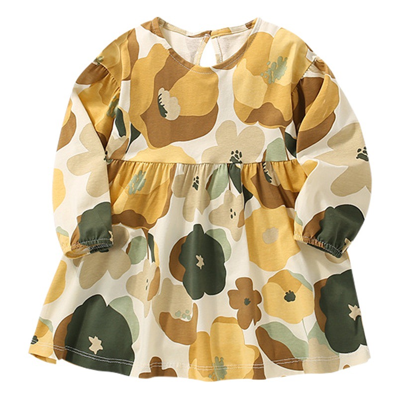 En stock malwee niñas vestido otoño nuevo estilo europeo y americano estilo occidental manga larga casual niños vestido princesa vestido