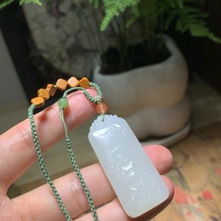 Hetian jade, suede jade Maitreya, white and delicate, oily, carved laughing Buddha, charmingly naive,