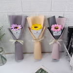 跨境教师节礼物送老师单只玫瑰康乃馨向日葵花束香皂花伴手礼批发