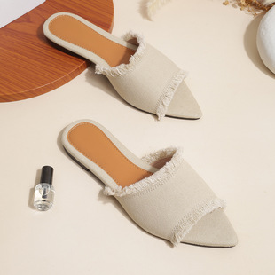 203-39 Women's Fashionable Flat Slippers 2024 New Southeast Asia Middle East Cross-Border Hot Selling Foreign Trade Shoes