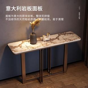 New Chinese Style Stainless Steel Entrance Table Italian Style Light Luxury Marble Wall Entrance Table Modern Simple Entrance Cabinet