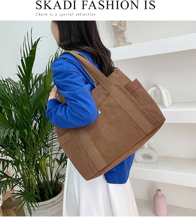 Artistic and simple canvas bag, mother's bag, middle-aged work handbag, cloth bag, large-capacity shoulder bag, women's single-shoulder bag undefined