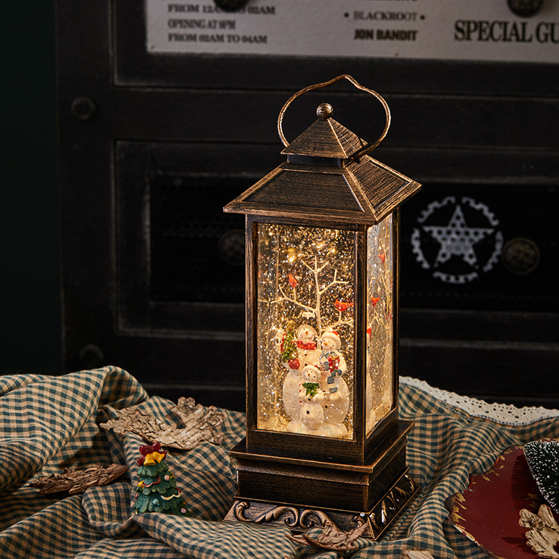 Decoraciones de Navidad escritorio con luces Decoraciones de cristal fantásticas caja de música caja de música regalos de Navidad