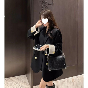 Black Suit Spring & Fall High-End Large Size Elegant New Commuter Casual Loose Suit Top Early Spring Niche Jacket