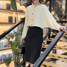 2025秋冬新款慵懒风圆领宽松蝙蝠长袖针织开衫毛衣女百搭休闲外套