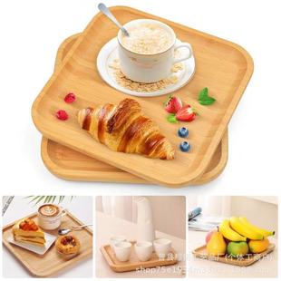 Wooden Hotel Coffee Shop Snack Tray Square Home Kitchen Wooden Cooked Food Plate Living Room Tea Cup Tray