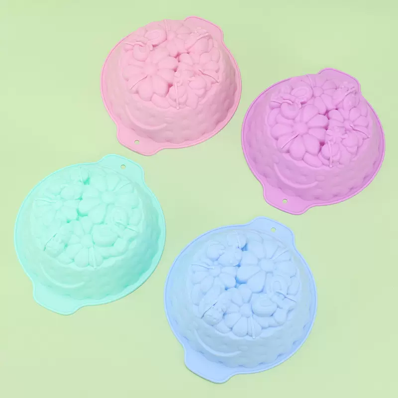 硅胶蛋糕模蝴蝶花硅胶烤盘DIY烘培工具跨境厂家直供