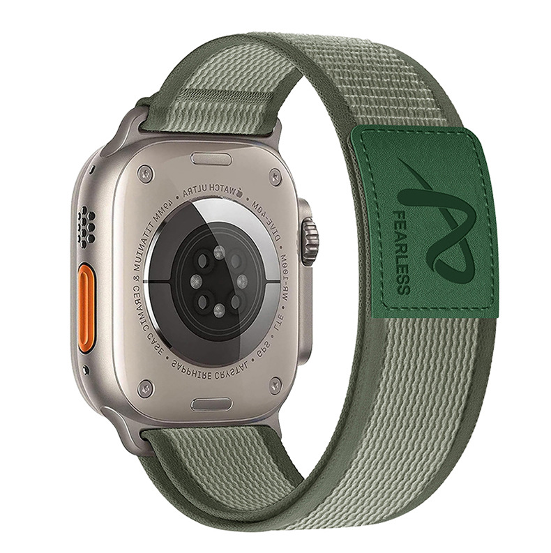 Nylon wild-diameter leather label loop watch strap is suitable for Apple watch series S6789Ultr undefined