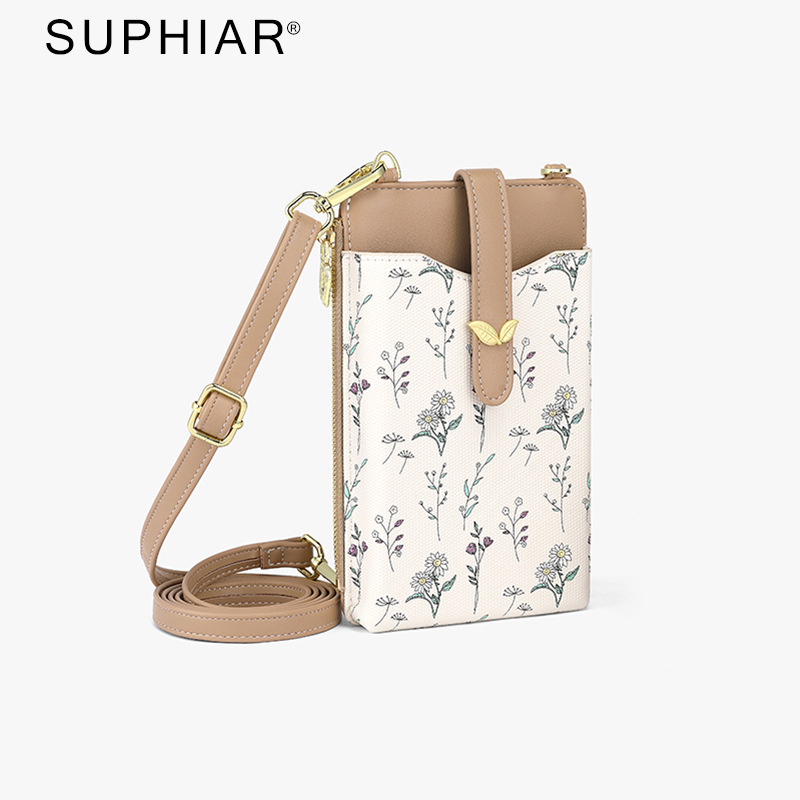 Cartera personalizada de cuero PU del sudeste asiático para mujer, bolso de tarjeta de sentido premium, monedero para mujer, bolso de mensajero de un solo hombro para teléfono móvil