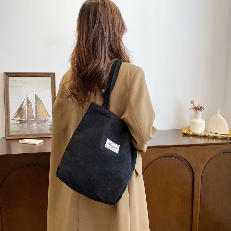 Bolso Tote de Pana para Mujer, Estilo Urbano Simple, Nueva Moda Primavera 2023, Gran Capacidad, Bolso de Hombro, Bolso Bandolera