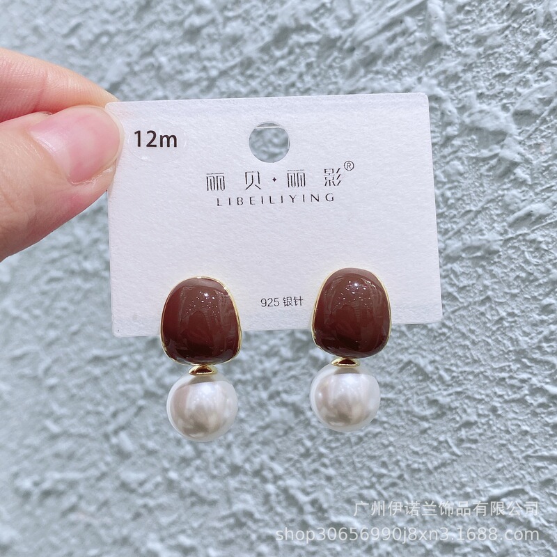 丽银/丽贝丽影甜美可爱闺蜜少女韩版气质滴胶红色蝴蝶结新款耳饰|undefined