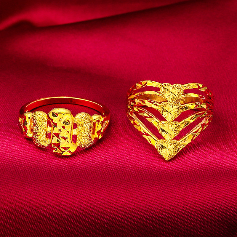 2023 new jewelry ladies big flower ring diamond Women's sand gold ring wholesale jewelry accessories