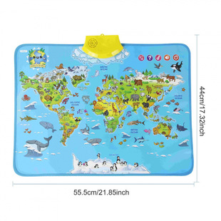 English World Map Animal Audio Wall Chart Children's Learning Encyclopedia Knowledge Fun Exam Music Toys