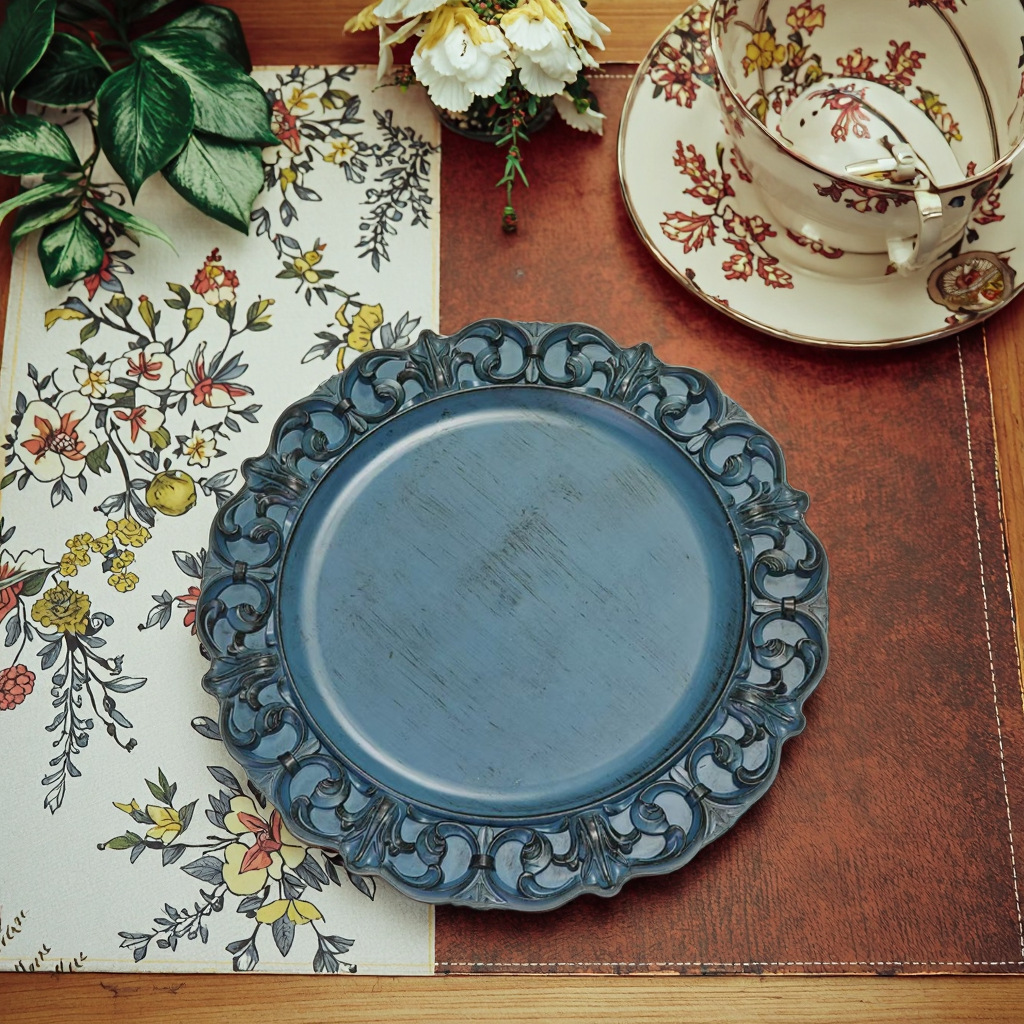 Placas de carga de comercio exterior platos de banquete europeos platos de fiesta platos de comida transfronterizos almohadilla de aislamiento térmico almohadilla de comida occidental hotel