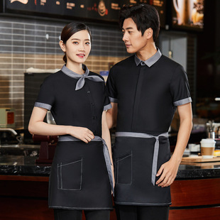 Summer Waiter Work Clothes Female Farmhouse Restaurant Restaurant Hot Pot Restaurant Barbecue Short Sleeve Uniform Male