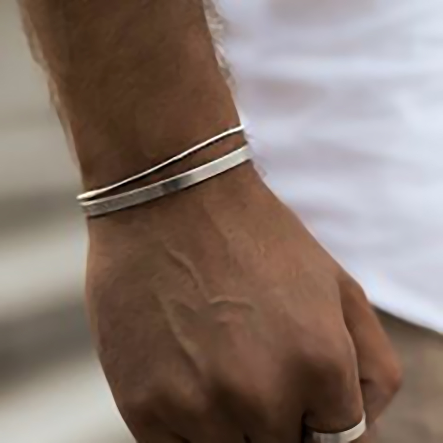 Men's Fashion Simple Style Geometric Stainless Steel Bracelets No Inlaid Stainless Steel Bracelets display picture 2