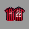 2003-04AC home red and black stripes + printed No. 22