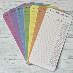 Cross-Border 2025 Reading List Bookmark Reading Record Card 2025 Reading List Bookmark
