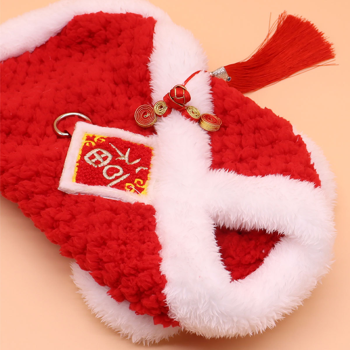 Ropa de año nuevo para perros, ropa gruesa y cálida para gatos, ropa roja de año nuevo de invierno, ropa para perros, ropa para mascotas