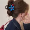 Синий (большой, односторонний, цветок, бусина)