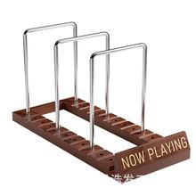 复古木质黑胶唱片收纳架CD黑胶碟架办公桌杂志文件书架帽子展示架