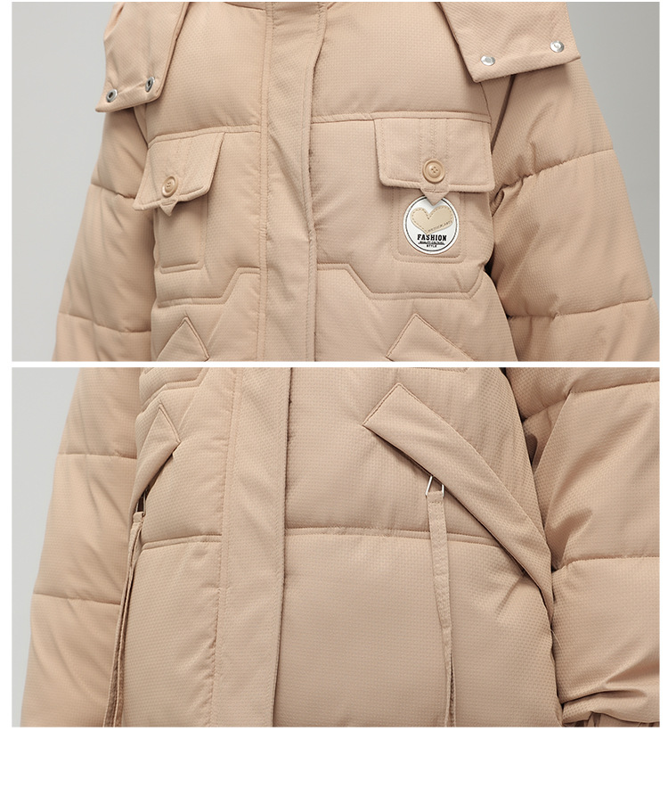Women's Winter Coat Knee Length Hooded Cotton Jacket For Women_voghion.com