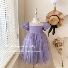 Ladies Lace Dress Summer 2023 New Arrival High-end Net Gown Princess Dress Children Bubblesleeve Formal Dress