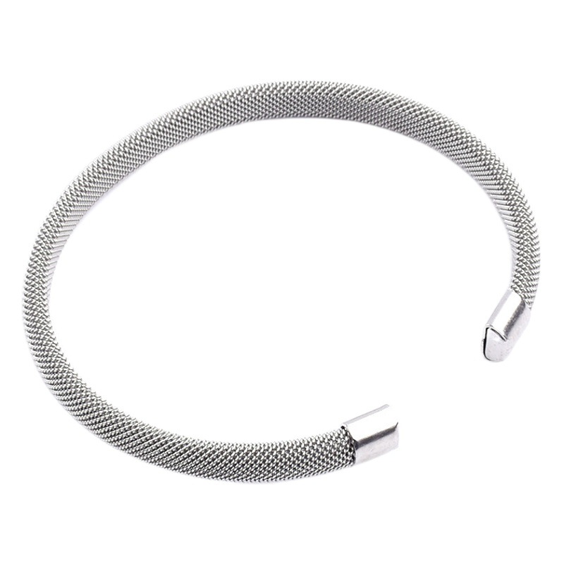 Comercio exterior transfronterizo de suministro de acero de titanio pulsera intensiva de malla de alambre de alta calidad pulsera tejida versátil joyería de acero inoxidable