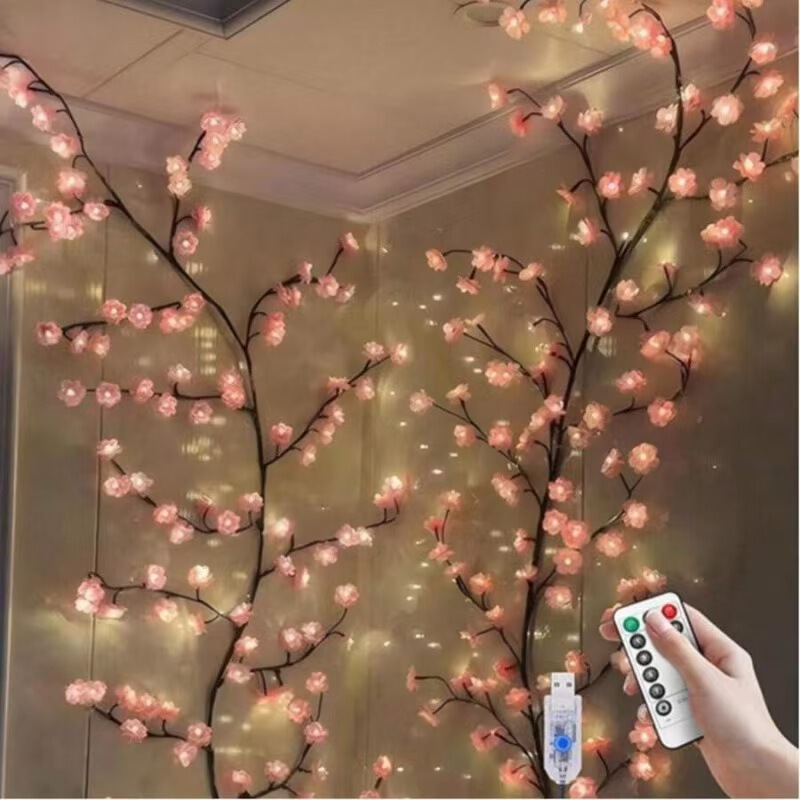 Led Vine Lights, Cherry Blossom Vine Lights, Wall Decoration, Shapeable Tree Vine Lights, Wall-Mounted Atmosphere Lights, Branch Light Strings