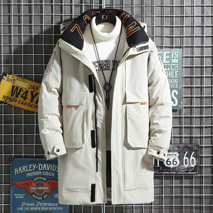 [Bross-Border Export] Winter Men's Mid-Length Cold-Proof Clothing Youth Windproof Stand-Up Collar Jacket Trendy Cross-Border Workwear
