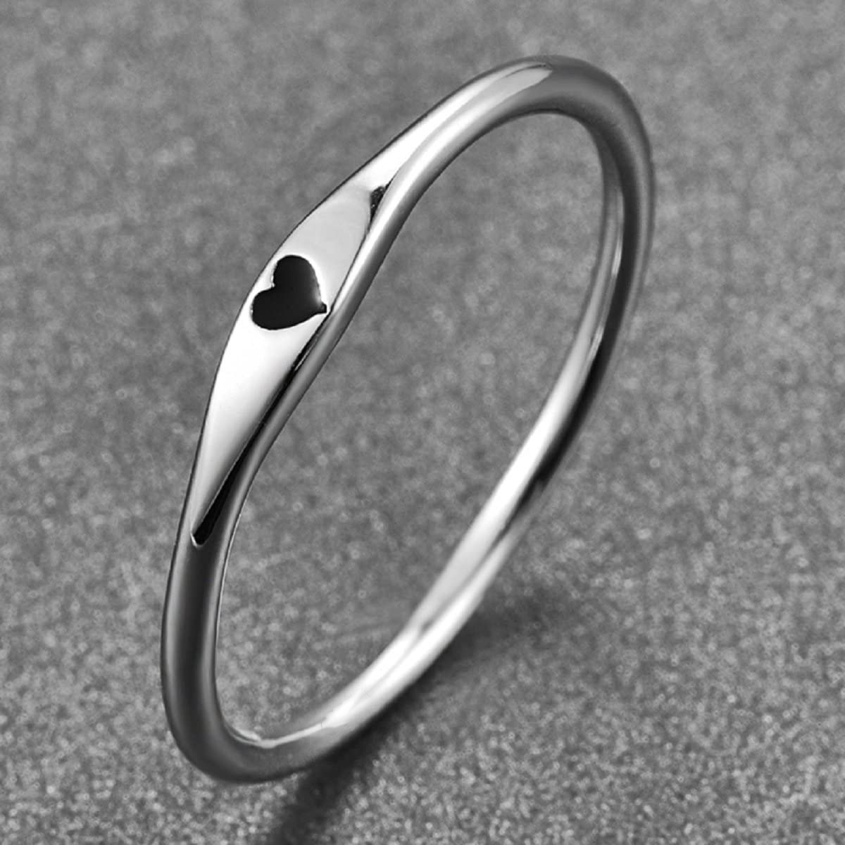 8g Weight Rings Classification 5, 9 Ring Size Simple Style Geometric Heart Shape Titanium Steel Plating Rings