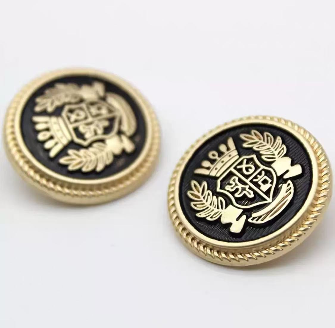 Retro estilo británico metal de trigo botón de corona dorado y plata botón de uniformes escolares uniformes chaqueta botón de decoración