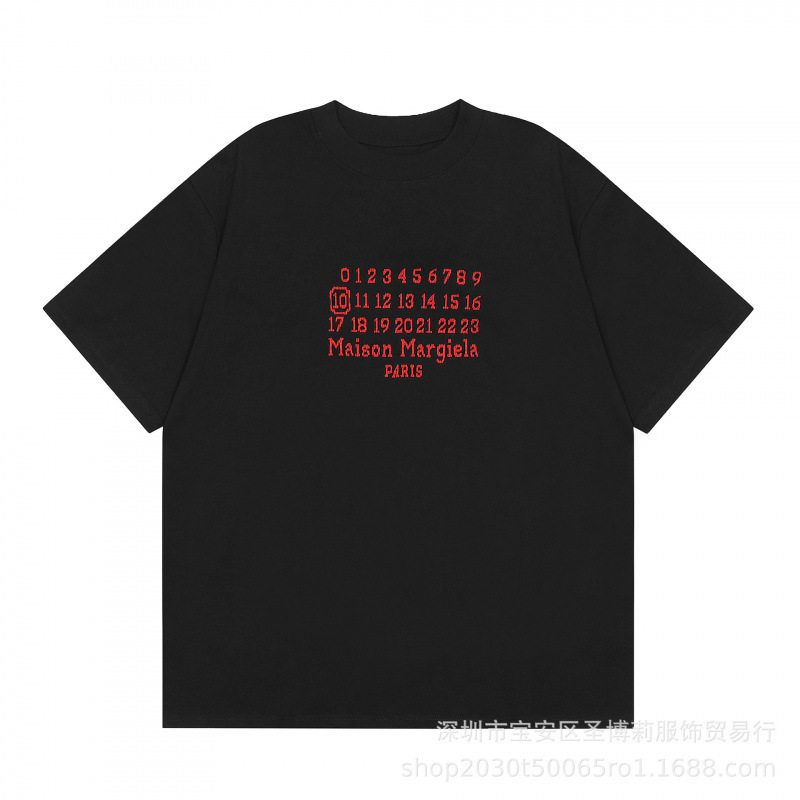 クロスボーダー メゾン マルジェラ マルジェラ デジタル プリント MM6 ピュアコットン 高品質 メンズ Tシャツ レディース 半袖 トレンド|undefined