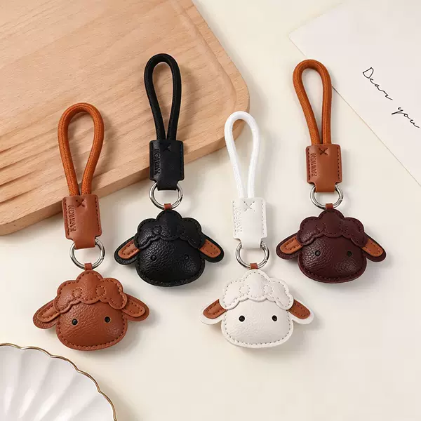 In-stock cartoon sheep-themed leather charms, creative little sheep designs, fashionable and versatile phone cases, bag accessories, and high-end small gifts