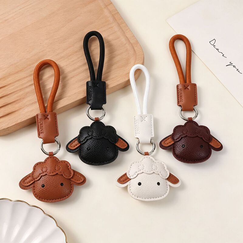 In-stock cartoon sheep-themed leather charms, creative little sheep designs, fashionable and versatile phone cases, bag accessories, and high-end small gifts