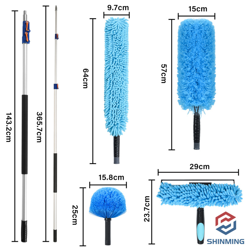 18ft Long Heavy-Duty Aluminum Telescopic Pole Extension Handle Suitable for Spider Web Dust Remover and Window Cleaning Brush