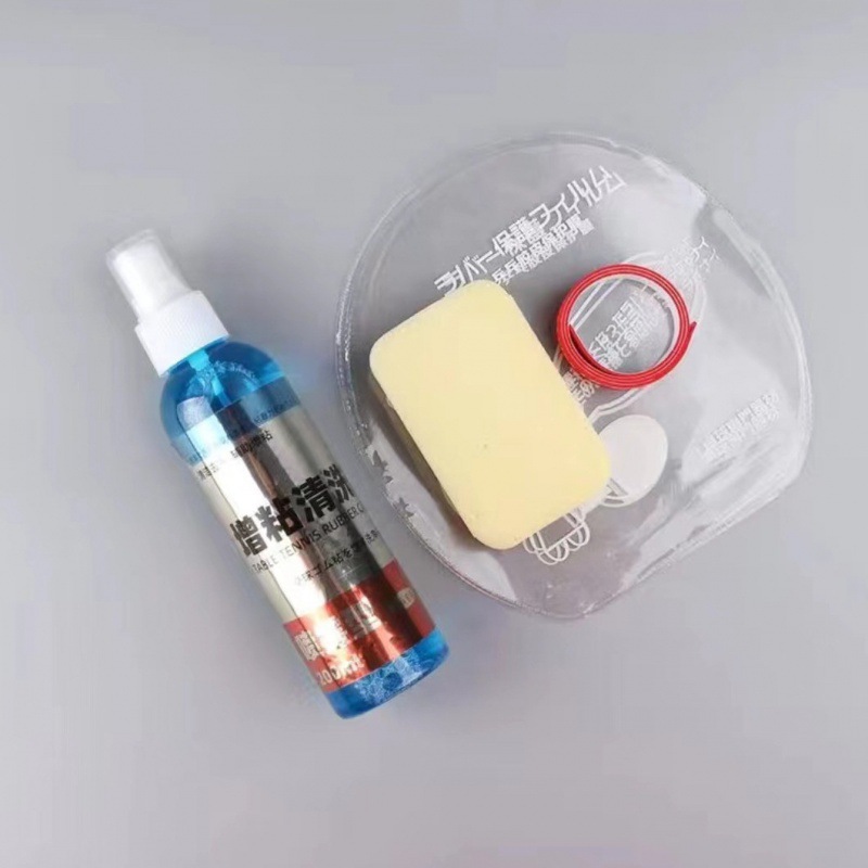 Table Tennis Racket Rubber Cleaner, Viscosity-Increasing Set, Care and Maintenance Liquid, Cleaner, Sponge Wipe, Foam Type, Rate-Increasing Rinse