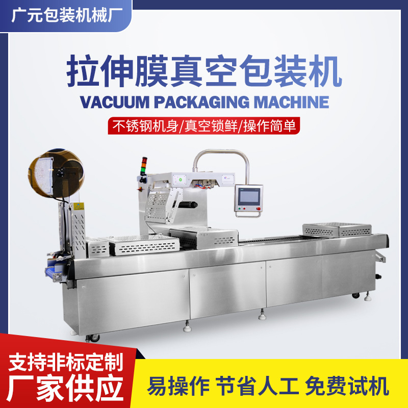 鱿鱼仔墨鱼仔真空包装机 香辣鱿鱼仔全自动连续拉伸膜真空包装机