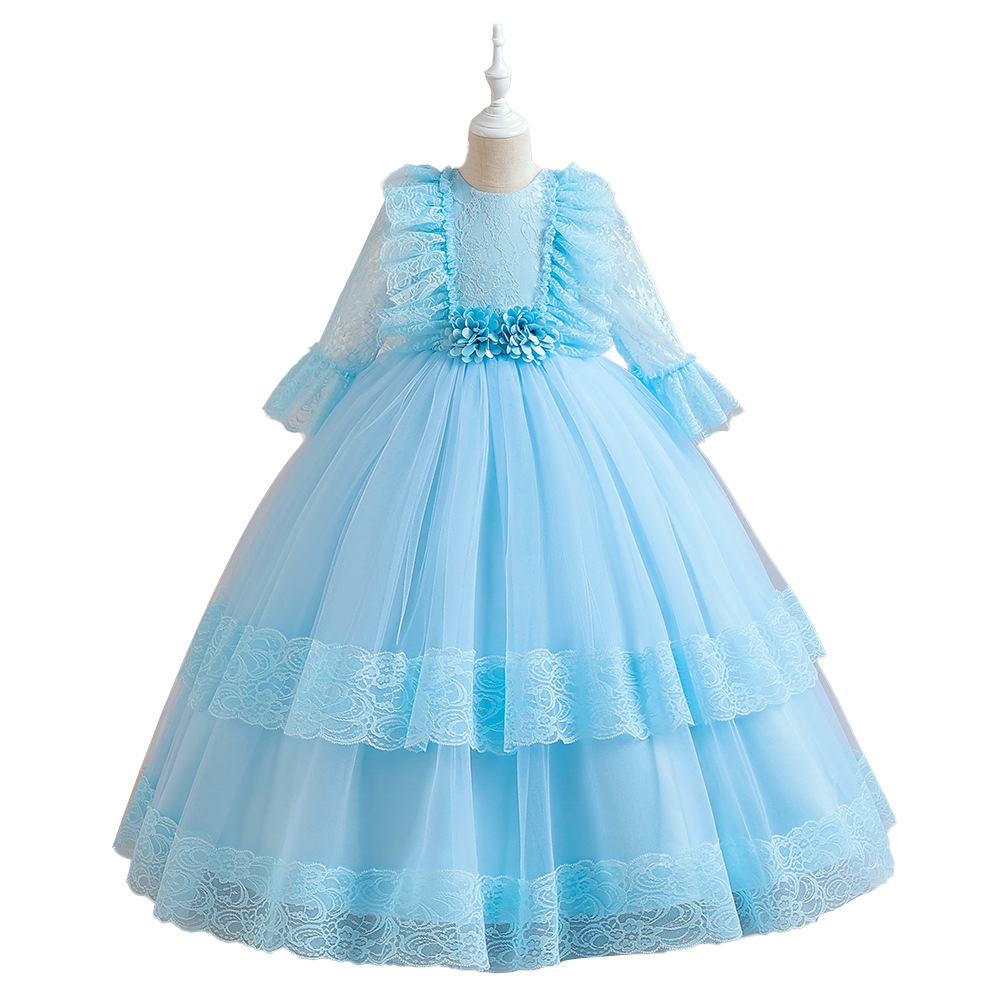 Ropa de rendimiento para niñas transfronterizas de comercio exterior pettiskirt Lolita estilo princesa encaje malla ropa de rendimiento para niños