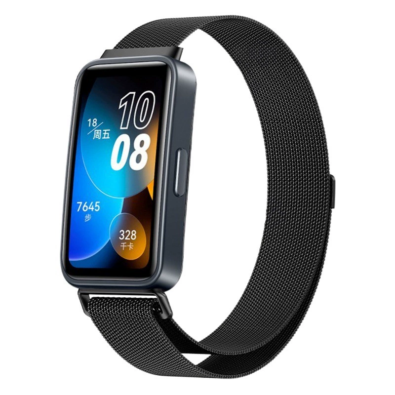 Подходит для замены ремешка Huawei Band 9/8, металлический магнитный ремешок в стиле "Milanese" для Huawei Band 9.