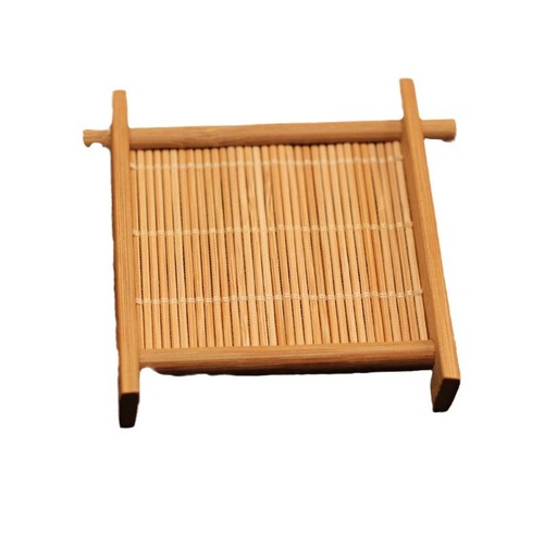 Factory Direct Sales Tic-Tac-Toe Cup Mat Bamboo Charcoal Gongfu Tea Mat Bamboo Mat Foreign Trade Bamboo Cup Mat Cup Stand