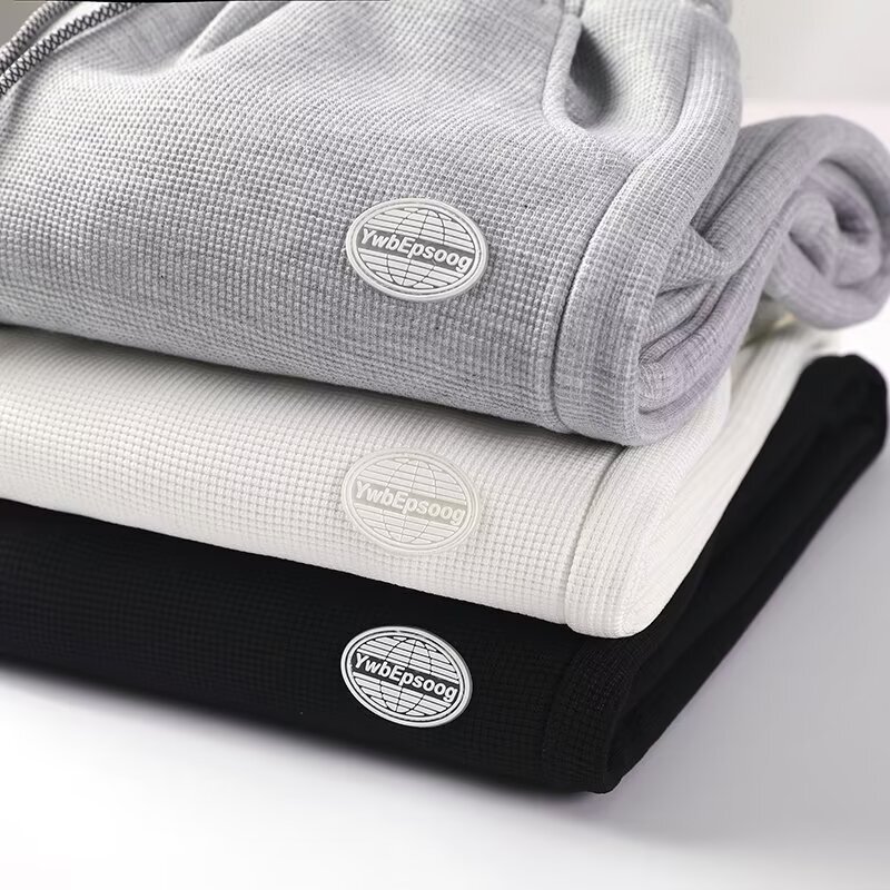 Waffle Weave Loose Men's Pants Spring and Autumn Korean Style Trendy Versatile Hong Kong Style Sweatpants Cool Jogger Nine-Point Pants Waffle Weave Loose Men's Pants Spring and Autumn Korean Style Trendy Versatile Hong Kong Style Sweatpants Cool Jogger Nine-Point Pants