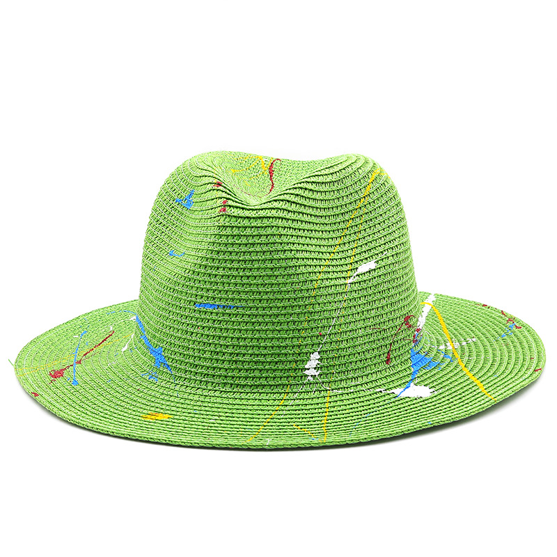 Summer Fashion New Painted Lacquer Graffiti Straw Hat display picture 5