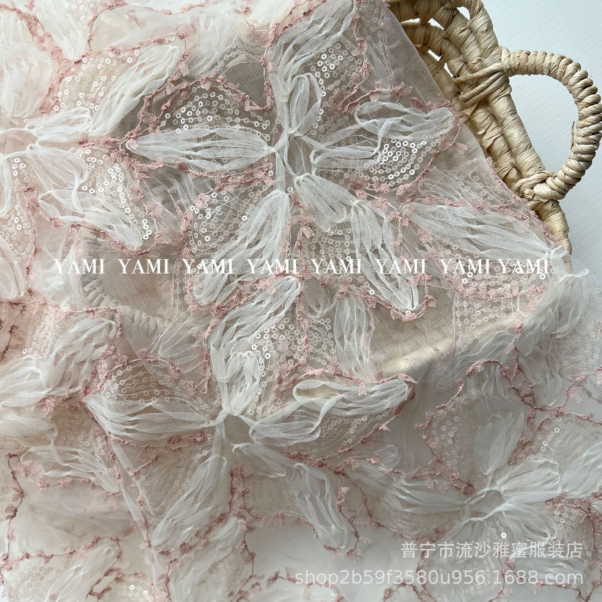 Flores grandes bordadas tela de malla con gancho flor tridimensional tela de malla bordada vestido de boda vestido de escenario tela para niños