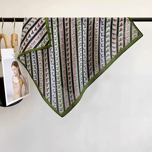 Lace scarf neckerchief for women, elegant square scarf, high-end, suitable for spring and summer, cotton linen series, temperament matching, versatile scarf and neck wrap