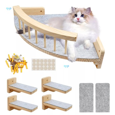 Cat shelves for wall with 4 Steps Scratch Post 13 13 in Cross border