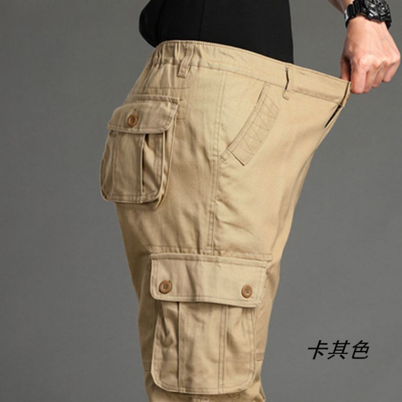 Monos de viaje al aire libre multibolsillos de primavera y otoño, pantalones de trabajo de talla grande sueltos rectos de marca de moda para hombres, pantalones casuales de algodón