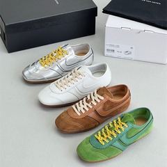 2024 New Style Savi Same Model Uncommon German Training Shoes, Versatile Lacing Square Toe Sports Flat Genuine Leather DVN Casual Shoes