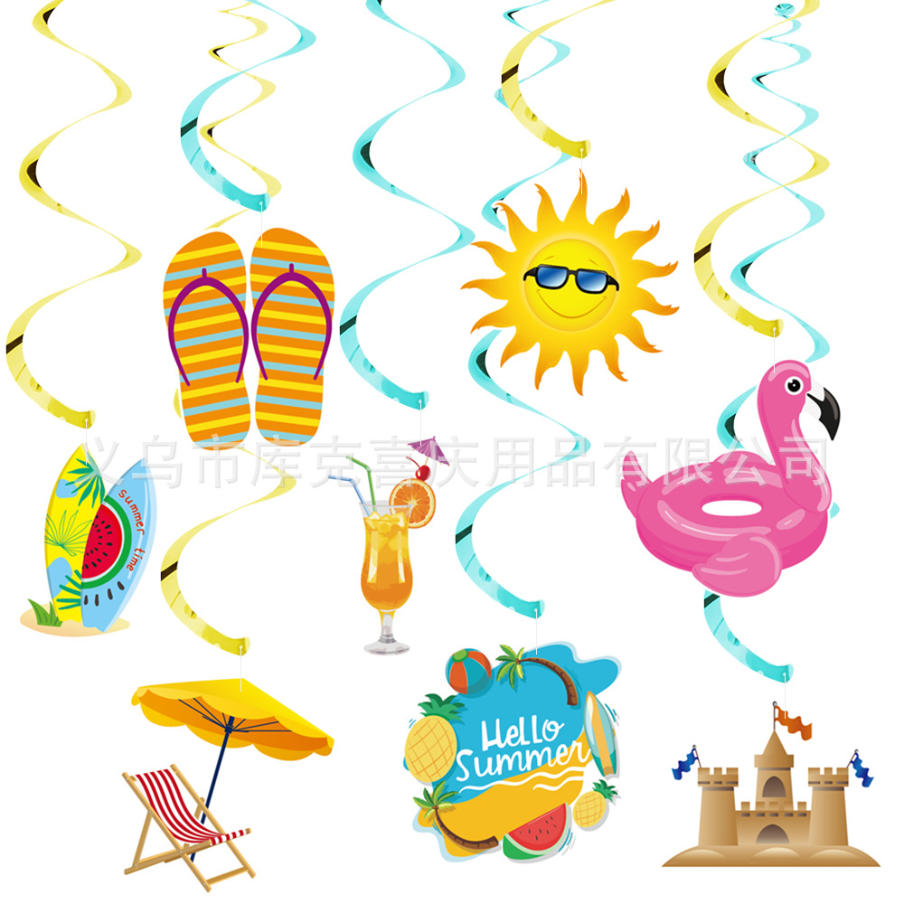 Nuevo verano piscina fiesta cena placa decoración traje verano vacaciones tema papel plato papel taza pull bandera Decoración